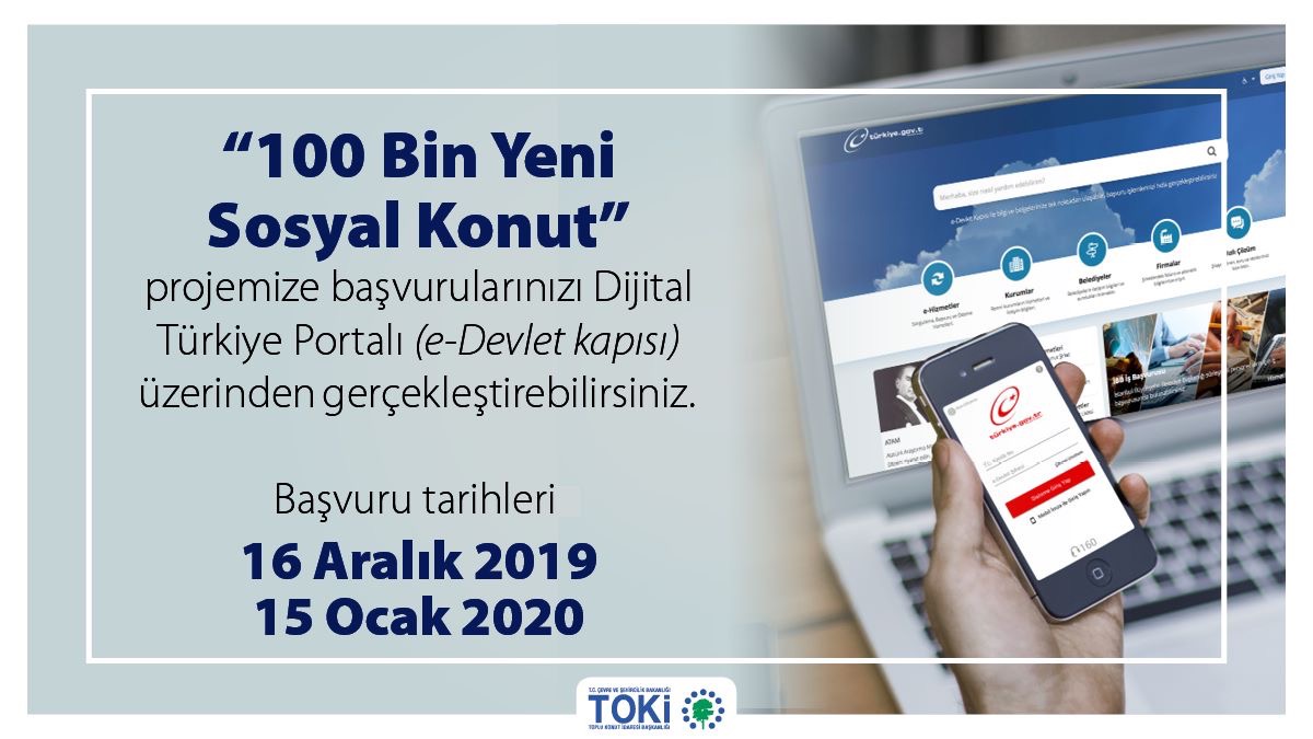 TOKİ 100 Bin Sosyal Konut Başvurusu e-Devletten Yapılabilecek